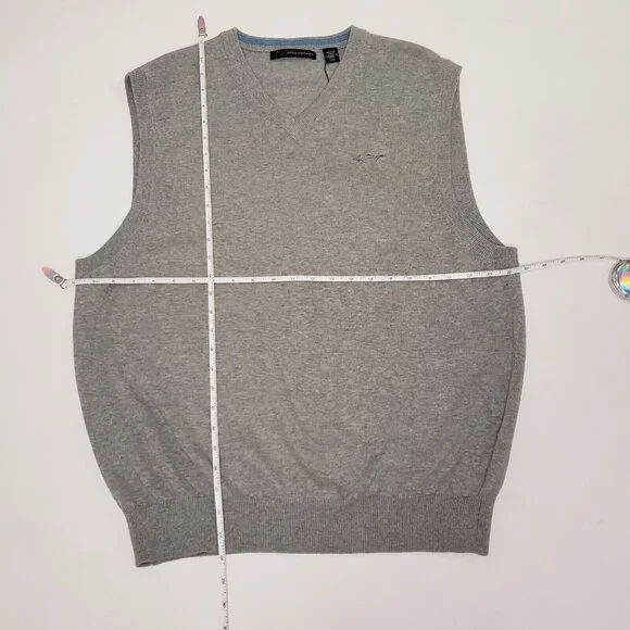 Greg Norman Golf Sweater Vest Men's Size Large Sleeveless Grey Preppy Career - Picture 9 of 16